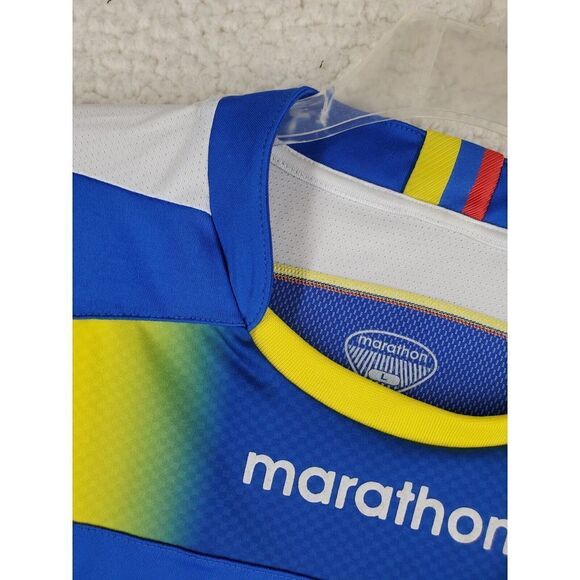 Marathon 2012 Barcelona SC Home Jersey Shirt Mens L Yellow Multi Soccer SS - Picture 5 of 14